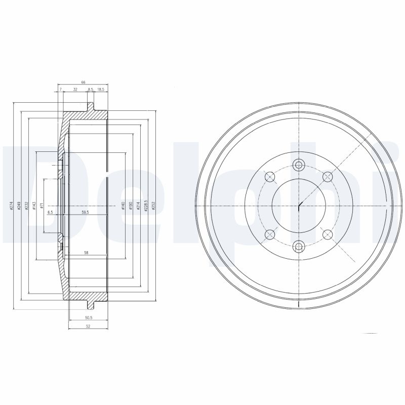 Brake Drum - BF169 DELPHI
