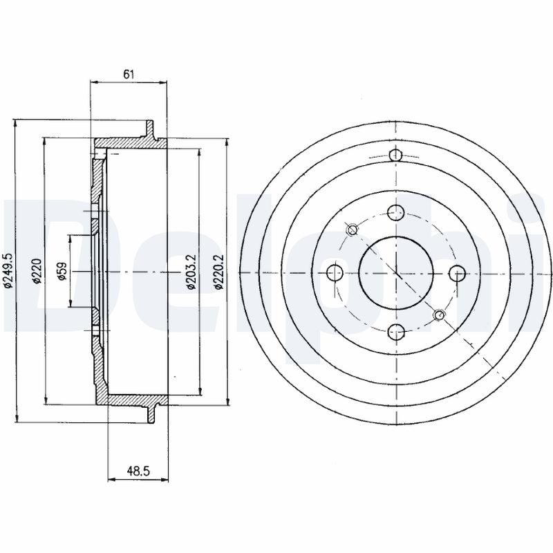 Brake Drum - BF366 DELPHI