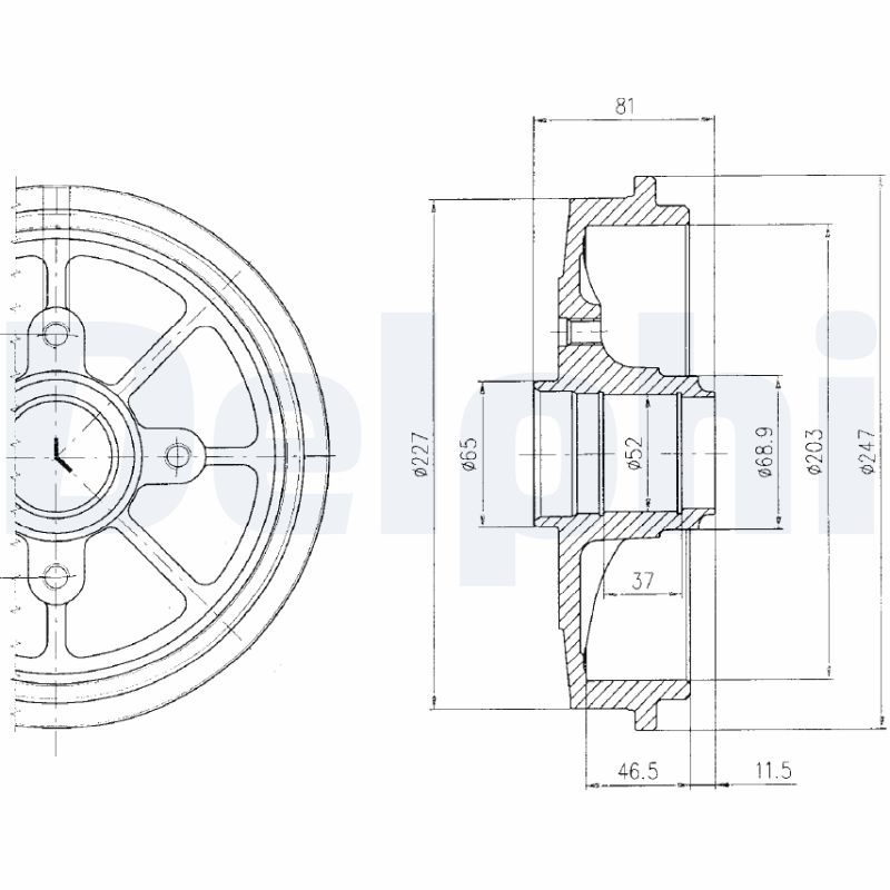 Brake Drum - BF393 DELPHI