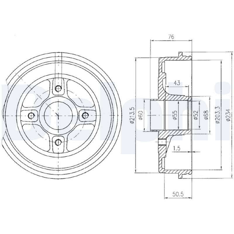 Brake Drum - BF423 DELPHI
