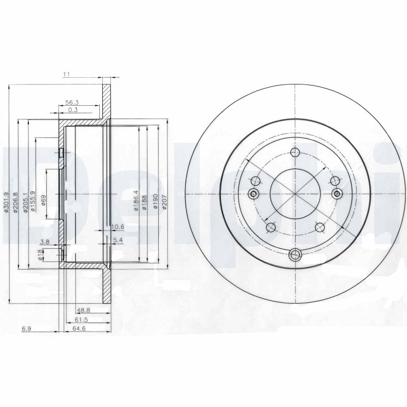 Brake Disc - BG4136 DELPHI