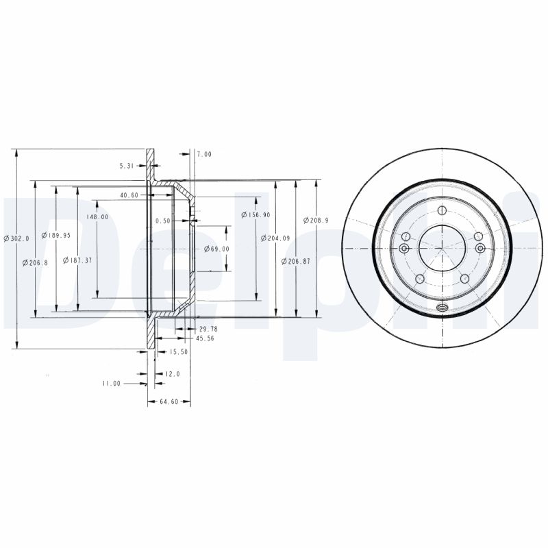 Brake Disc - BG4335 DELPHI