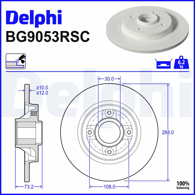 Brake Disc - BG9053RSC DELPHI