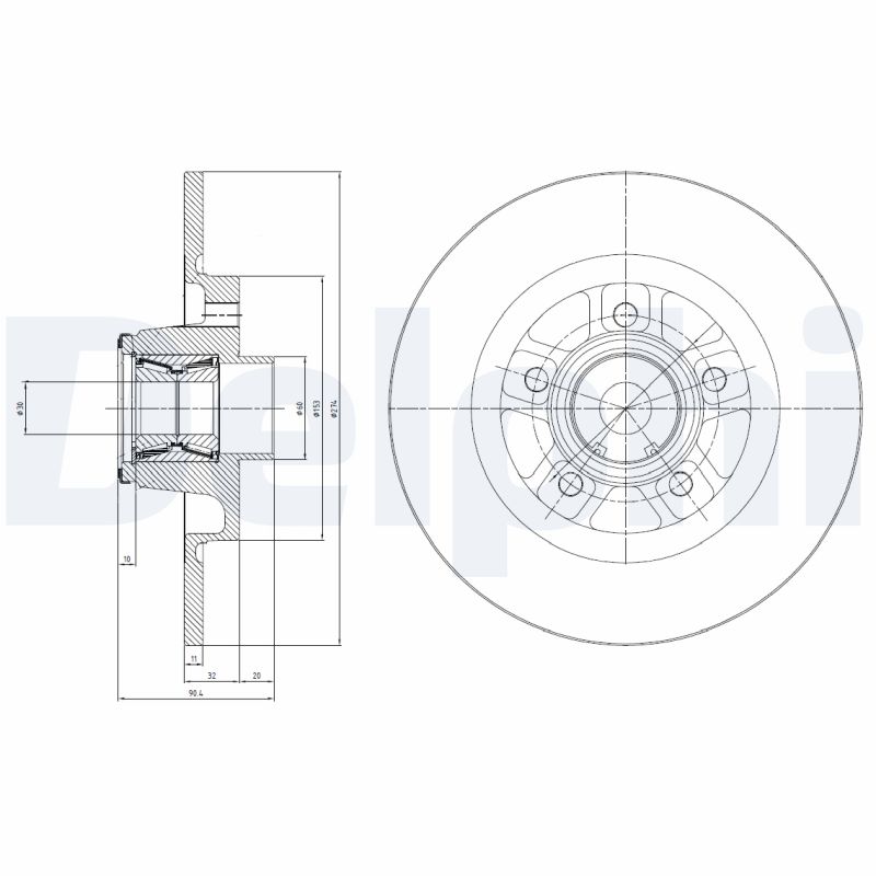 Brake Disc - BG9113RSC DELPHI