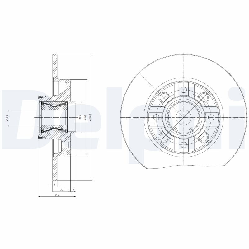 Brake Disc - BG9116RSC DELPHI