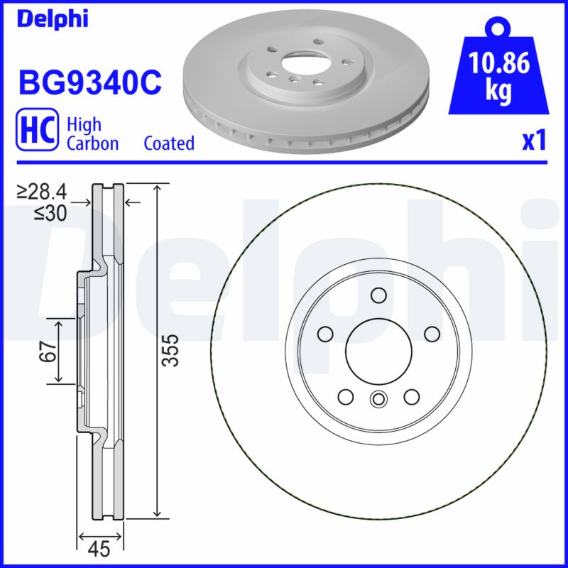 Brake Disc - BG9340C DELPHI