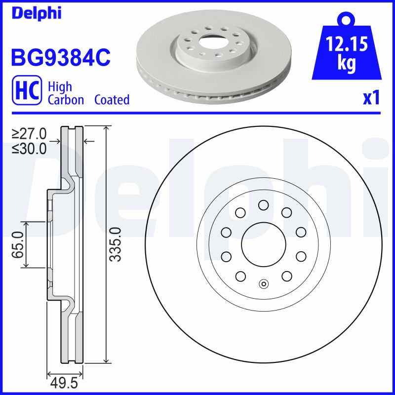 Brake Disc - BG9384C DELPHI