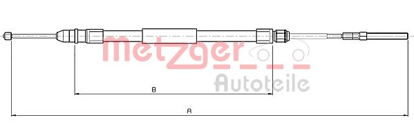 Cable, parking brake - 10.4136 METZGER