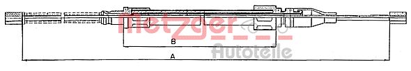 Cable, parking brake - 10.745 METZGER