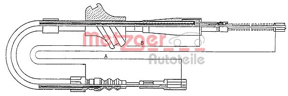 Cable, parking brake - 10.7502 METZGER