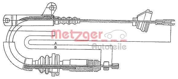Cable, parking brake - 10.817 METZGER