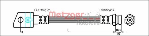 Flessibile del freno - 4114749 METZGER