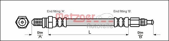 Brake Hose - 4114804 METZGER