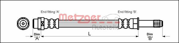 Тормозной шланг - 4110331 METZGER
