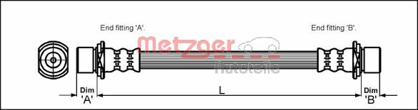 Flessibile del freno - 4112210 METZGER