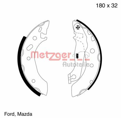 Kit ganasce freno - MG 642 METZGER