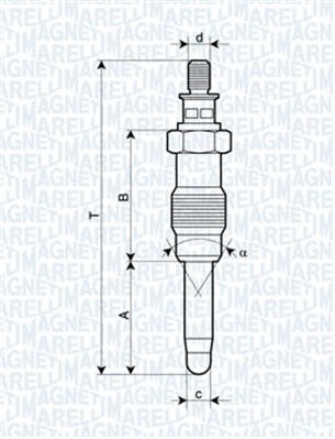 Свеча накаливания - 062587001304 MAGNETI MARELLI