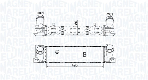 Intercooler, charger - 351319204900 MAGNETI MARELLI