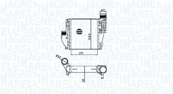 Intercooler, charger - 351319205330 MAGNETI MARELLI