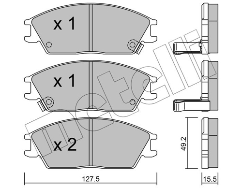 Brake Pad Set, disc brake - 22-0081-1 METELLI