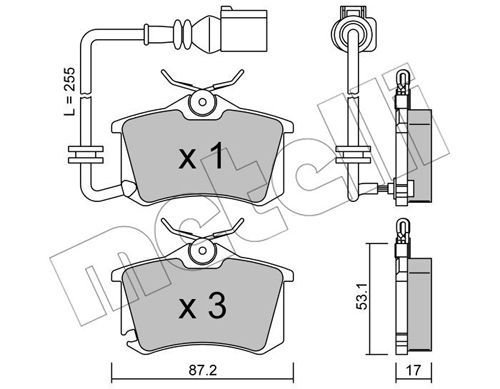 Kit pastiglie freno, Freno a disco - 22-0100-4 METELLI