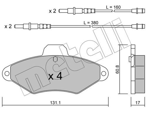 Brake Pad Set, disc brake - 22-0144-0 METELLI