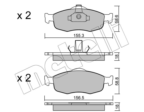 Brake Pad Set, disc brake - 22-0146-0 METELLI