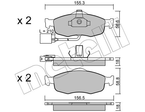 Kit pastiglie freno, Freno a disco - 22-0146-1 METELLI