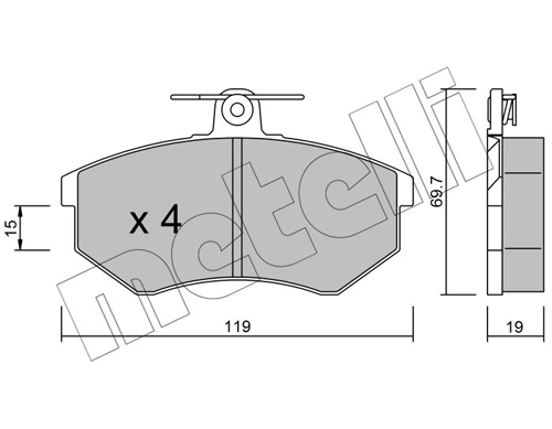 Brake Pad Set, disc brake - 22-0148-0 METELLI