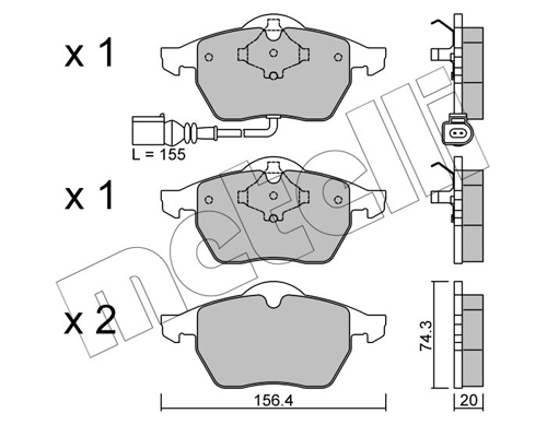Kit pastiglie freno, Freno a disco - 22-0181-4 METELLI