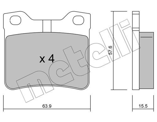 Brake Pad Set, disc brake - 22-0192-1 METELLI