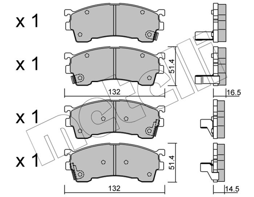 Brake Pad Set, disc brake - 22-0223-0 METELLI