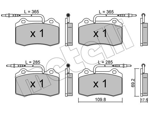 Brake Pad Set, disc brake - 22-0251-1 METELLI