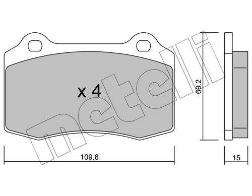 Brake Pad Set, disc brake - 22-0251-2 METELLI