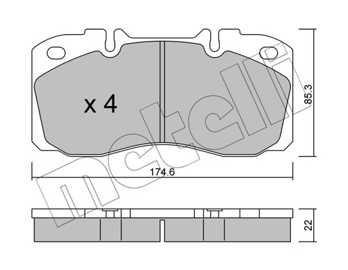 Brake Pad Set, disc brake - 22-0268-0 METELLI