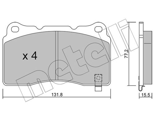 Brake Pad Set, disc brake - 22-0288-8 METELLI