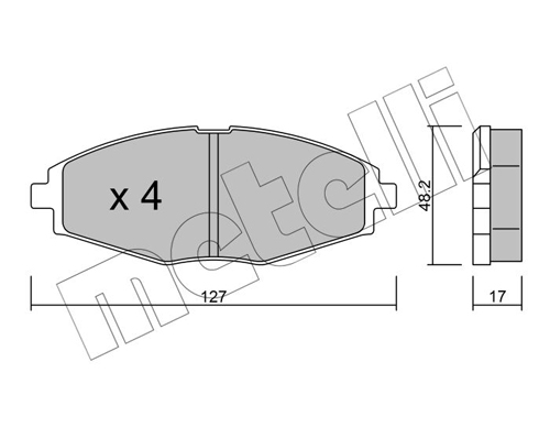 Brake Pad Set, disc brake - 22-0293-0 METELLI