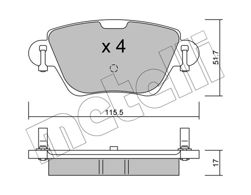 Brake Pad Set, disc brake - 22-0319-0 METELLI