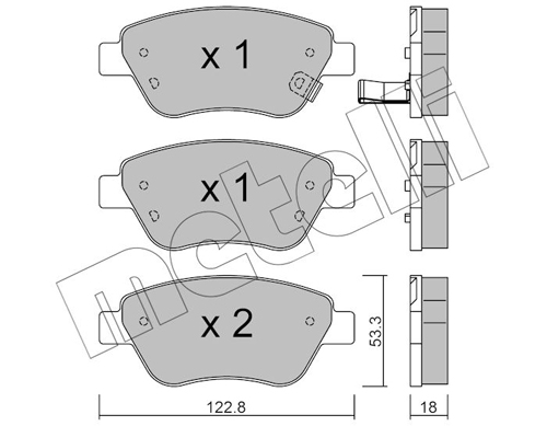 Kit pastiglie freno, Freno a disco - 22-0321-2 METELLI