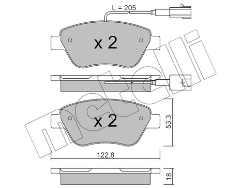 Brake Pad Set, disc brake - 22-0321-3 METELLI
