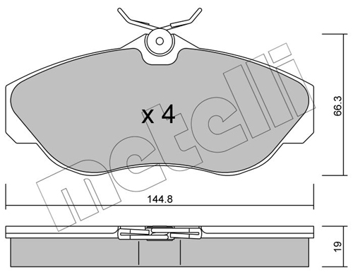 Brake Pad Set, disc brake - 22-0350-0 METELLI