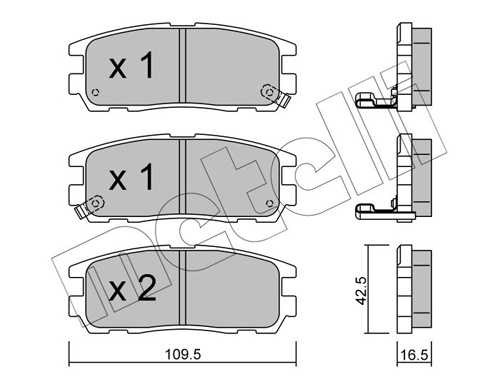 Bremsbelagsatz, Scheibenbremse - 22-0358-0 METELLI
