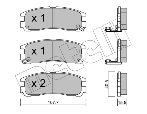 Kit pastiglie freno, Freno a disco - 22-0398-0 METELLI