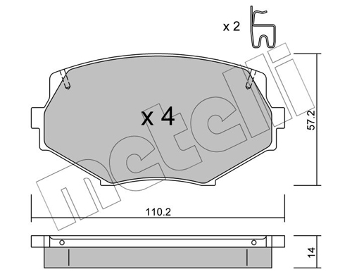 Brake Pad Set, disc brake - 22-0472-0 METELLI