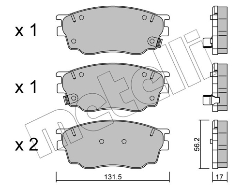 Brake Pad Set, disc brake - 22-0475-0 METELLI