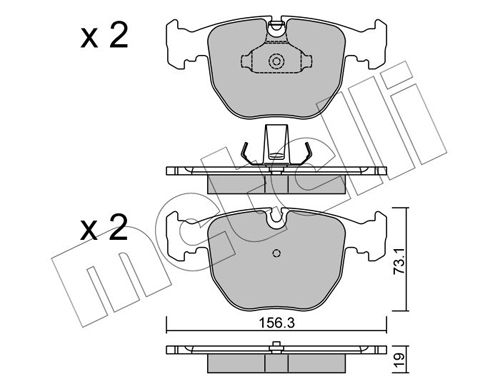 Brake Pad Set, disc brake - 22-0559-0 METELLI