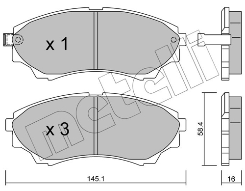 Brake Pad Set, disc brake - 22-0610-0 METELLI