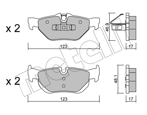 Brake Pad Set, disc brake - 22-0642-0 METELLI
