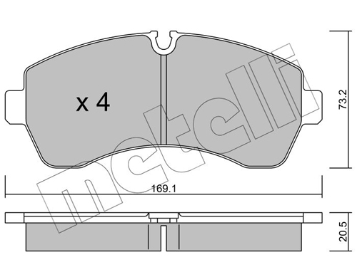 Brake Pad Set, disc brake - 22-0673-0 METELLI