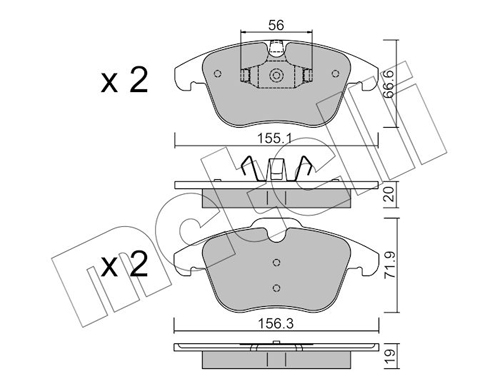Brake Pad Set, disc brake - 22-0675-0 METELLI